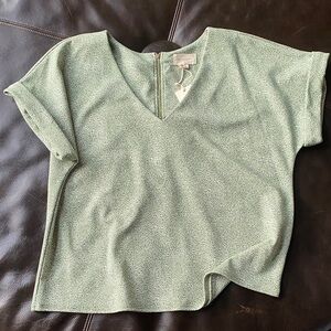MELLODAY Sage Green V-Neck Blouse